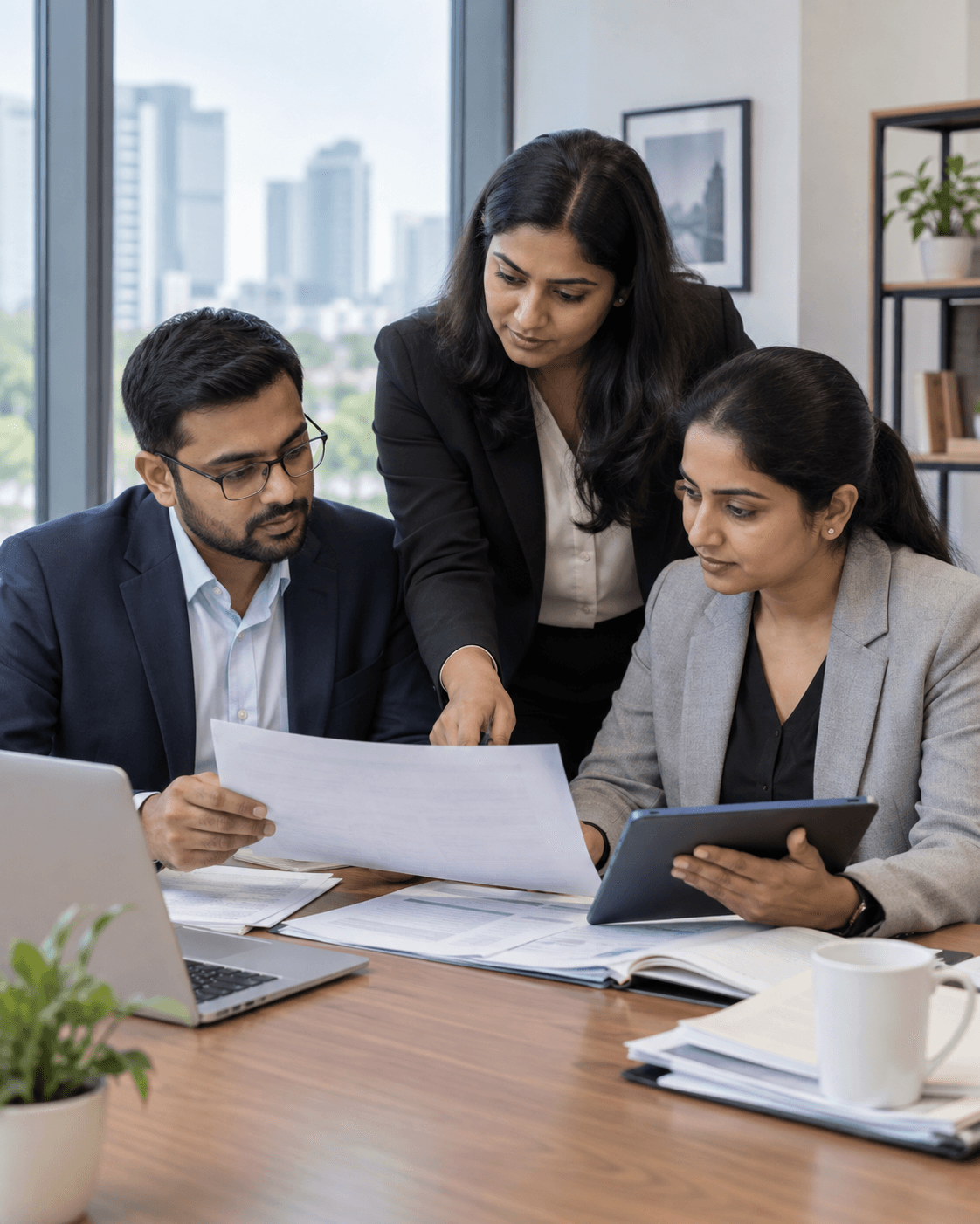 Operations professionals reviewing a clearing workflow